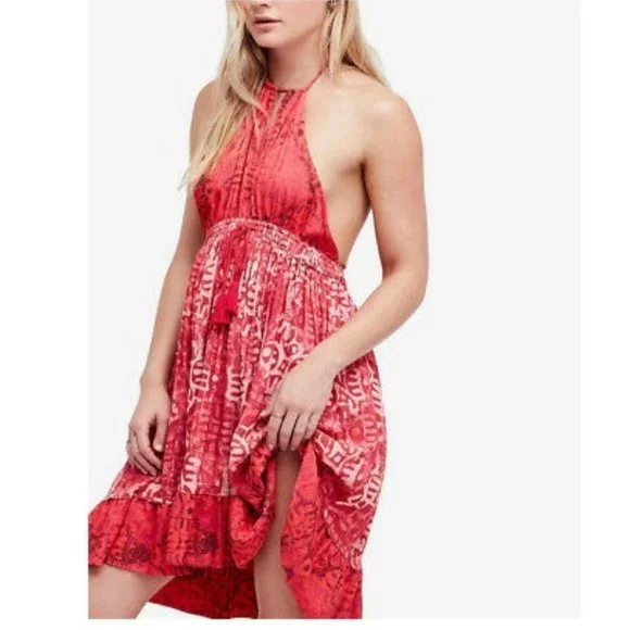beach day mini dress Ruffle Maxi Dress, Long Flowy Beach Cotton Dress, Beach Bride main image 1
